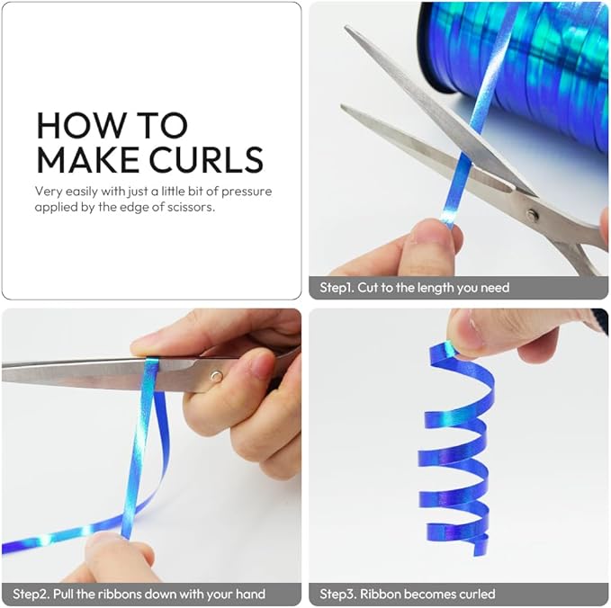 Yellow Gradient Curling Ribbon, 1/5" Wide x 500 Yards Christmas Curling Ribbons - Image 4