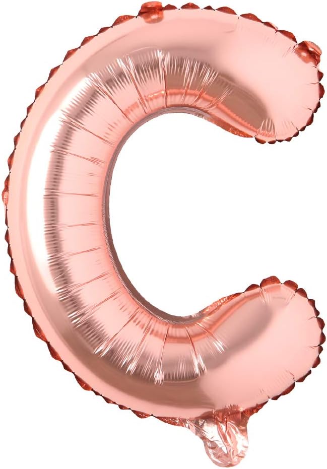 16" inch Single Rose Gold Alphabet Letter number Balloons Aluminum Hanging Foil by REIANS