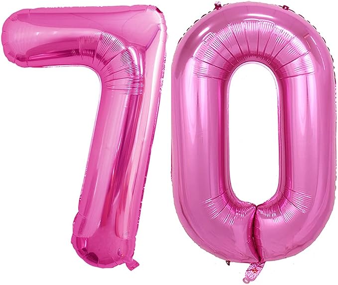 Number 70 Balloons for 70th Birthday Party Decorations, 42 Inch Jumbo Foil by GOER
