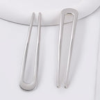 6Pcs Metal French Hair Pins for Women U Shape Sticks 3.9 Inch Vintage Fork for Hairstyle Accessories(Silver)