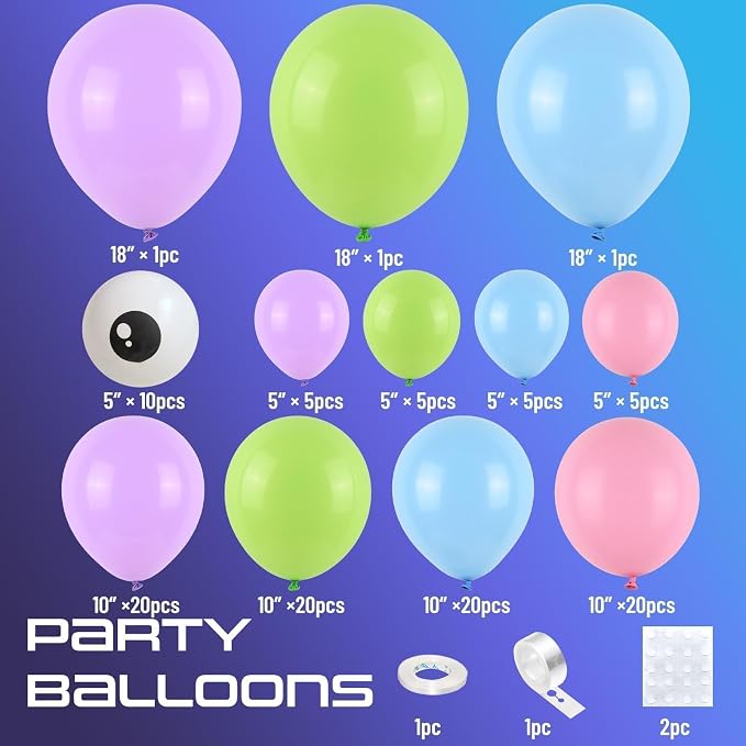 Blue Purple Balloons Arch for Kids Theme Party Decorations - Image 2