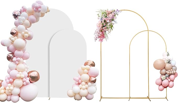 Wedding Arch Backdrop Stand Set of 2 by SuuWoee