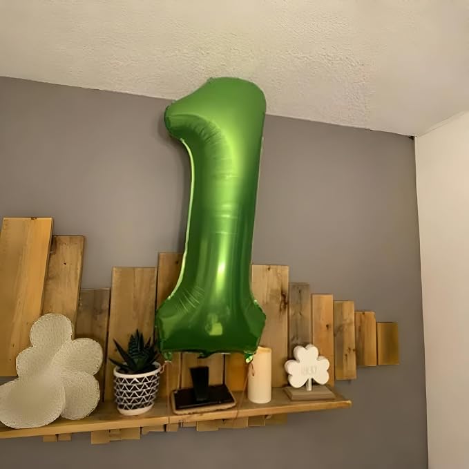 Green 4 Balloons, 40 Inch Large Foil Number Balloons Set 0-9, Self Inflate - Image 3
