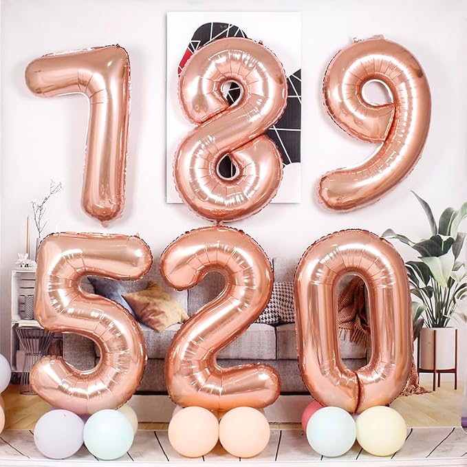 Number Balloons 7 Balloon Rose Gold - Image 2