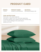 THXSILK Set of 2 100% Pure Mulberry Silk Pillowcase for Hair and Skin, 6A+ Grade Mulberry Silk Pillow Case Queen Size 20"x30", Real Silk Pillowcase with Zipper (Emerald Green)