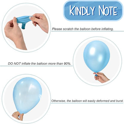 Snowflake Balloons Winter Blue White Silver Balloons Metallic Pearl Blue Silver - Image 3