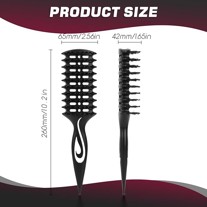 Candy Brush Curl Defining Vented Hair Brush for Effortlessly Blow Drying Detangling and Shaping and Styling, Airflow Wet Hair Brush for All Hair Types for Women and Men, Anti-Pull & Frizz, Black