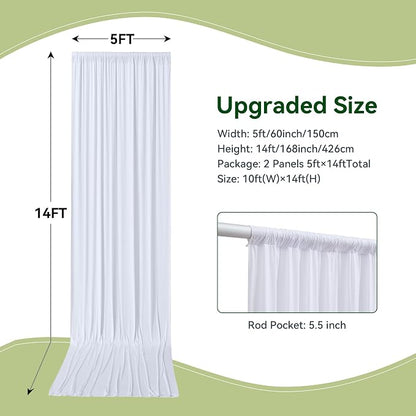 10×14 ft Wrinkle Free White Backdrop Curtain - Image 5