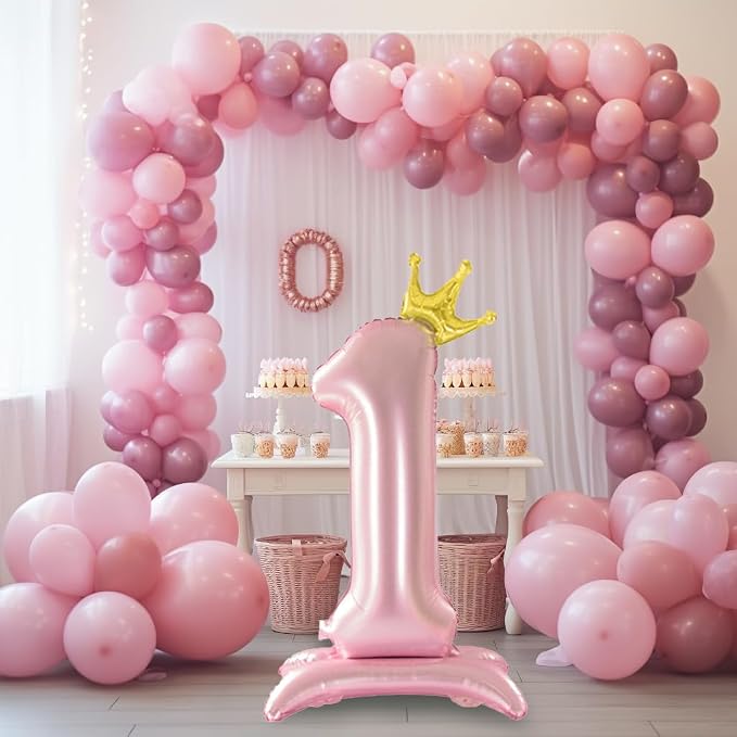 42 Inch Crown Pink Number 8 Balloon - Image 2