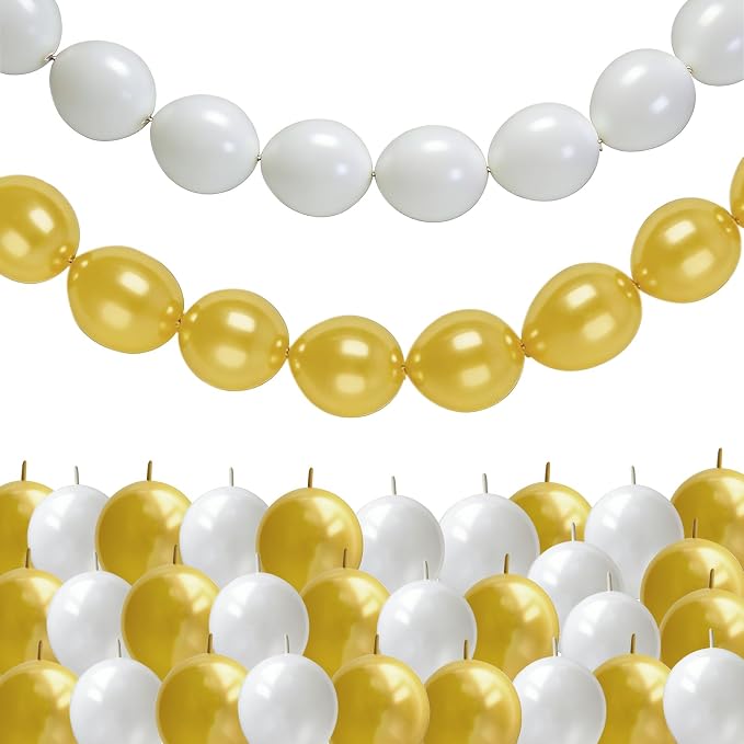 White and Gold Quick Link Balloons by af-tigonhw