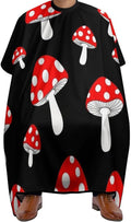 Soft Salon Barber Cape Fashion Soft Hair Cutting Cape with Adjustable Closure Cute Cartoon Red Mushrooms