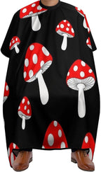 Soft Salon Barber Cape Fashion Soft Hair Cutting Cape with Adjustable Closure Cute Cartoon Red Mushrooms