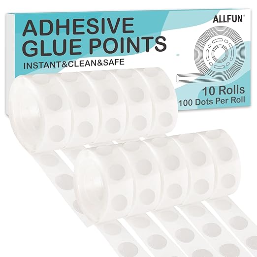 ALLFUN 1000 Pieces Glue Point Dots Double Sided Adhesive by ALLFUN