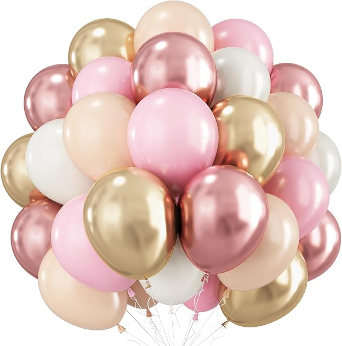 Rose Gold and Pink Balloons by TAOYE