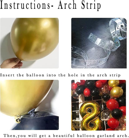 Red Black Gold Balloon Garland Arch Kit - Image 8