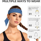 Sports Tie Headband Bandana Running Athletic Sweat Band Elastic Adjustable Sport Head Tie for Men Women Head Ties Ninja Tie Headbands Tennis Sweatbands Soccer Basketball Teams Running Head Band