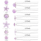 CUBACO 42PCS Mini Hair Pins for Girls, Cute Purple Wedding Hair Accessories for Women Flower Clips Rapunzel Costume for Women Bridal Pins Decorative for Brides Bridesmaids, Gift for Girls
