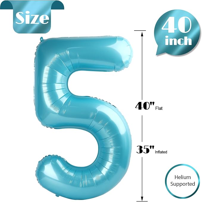 Pastel Blue 5 Balloon - Image 5