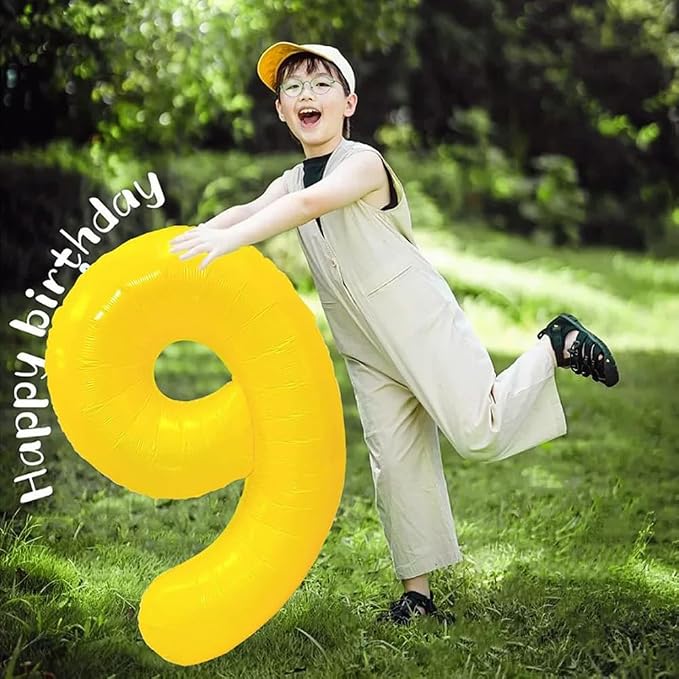 40 inch Yellow Number Balloon Giant Foil Helium Balloons Number 9 Balloon - Image 4