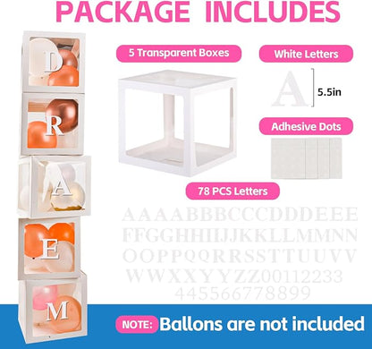 Baby Boxes for Baby Shower White Clear Balloon Box Blocks Gender Reveal - Image 2