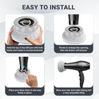 Universal Hair Diffuser: Hair Dryer Diffuser Attachment for Curly & Wavy Hair, Fits 1.4-2.4 Inch Nozzles, Ideal for Long Thick Hair, Hair Styling Tool，White