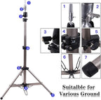 68 Inch Adjustable Mannequin Head Stand Aluminum of Tripod Silver Manikin Head Stand with Travel Bag for Cosmetologist, Hairstylist, Barber