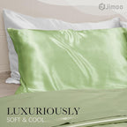 100% Mulberry Silk Pillowcase for Hair and Skin, 22 Momme Pure Natural Silk Pillow Case Both Sided with Zipper, Pillow Cover for Women Mom Men (Light Green, King 20''×36'', 1 Pack)