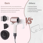 Dyson Hair Dryer Holder, Wall Mounted Aluminum Alloy Hair Dryer Wall Mount for Supersonic/Nural, Dyson Blow Dryer Holder with 3 Magnetic Rings for Salon & Bathroom White UEMUSI