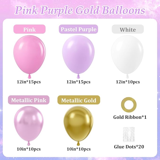 60pcs Pink and Purple 12inch - Image 2