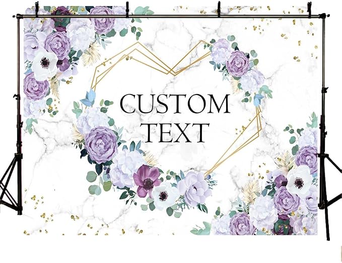 AIBIIN 7x5ft Custom Mr and Mrs Violet Wedding Backdrop - Image 3
