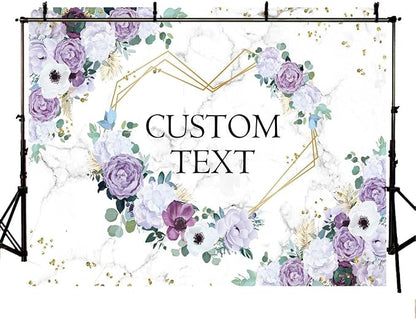 AIBIIN 7x5ft Custom Mr and Mrs Violet Wedding Backdrop - Image 3
