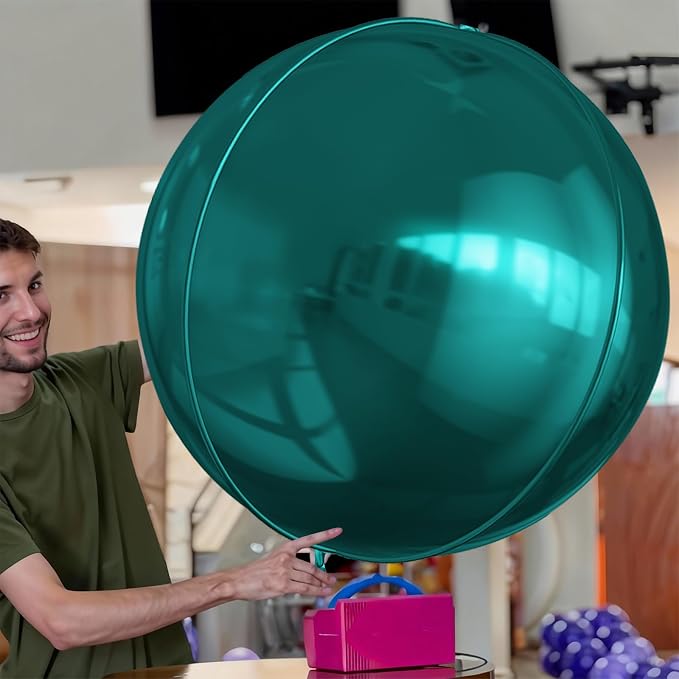 50 Inch Giant Dark Green Round Foil Balloons - Image 2