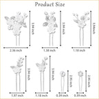 15Pcs Silver Pearl Hair Pins for Wedding Bridal White Flower Hair Pins Decorative, Silver Hairs Accessories Flower Pearl Hairs Clips Gifts for Women, Bridesmaid, Bridal, SilverA