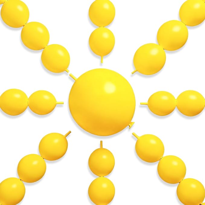 PartyWoo Yellow Linking Balloons 100pcs 12 Inch Yellow Link Balloons | by PartyWoo