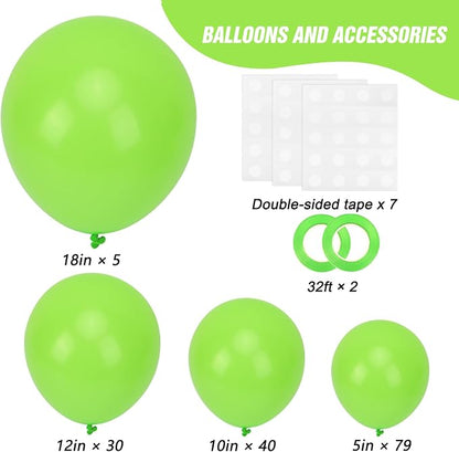 RUBFAC Lime Green Balloons Different Sizes Neon Green Balloon Arch 154pcs | - Image 2