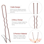 U Shaped Hair Pins, IKOCO 2.4inch Hair Pins for Women with Storage Box, Brown