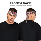 Men's Women Military Red Camo Army Camouflage Sports Sweatband Boho Style Lovely Head Ribbon Headdress for Yoga Athletic Spa
