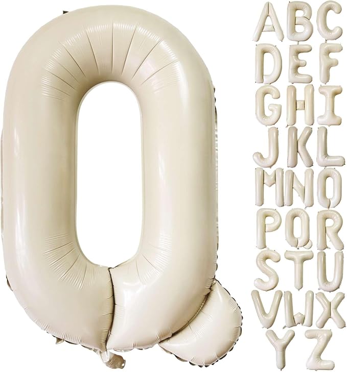 Cream White Letter Q Balloons by Lovoir