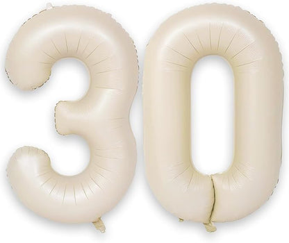 40 Inch Cream Number 30 Balloon by KAINSY