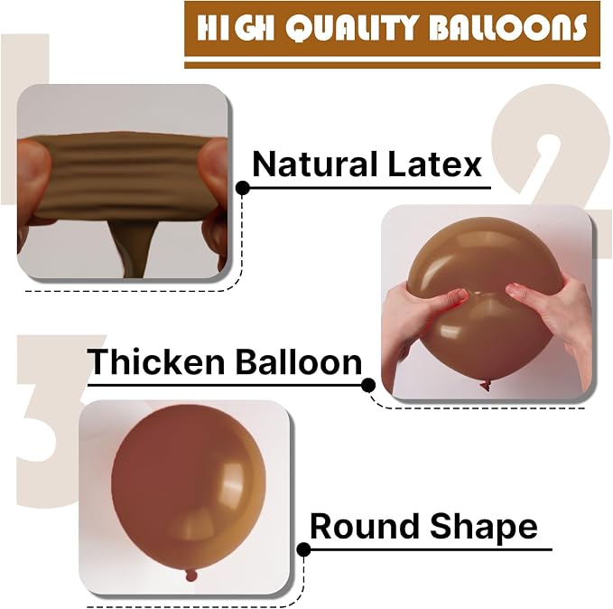 PartyWoo Brown Balloons 100pcs Boho Neutral Coffee Color 5 Inch | Balloons - Image 8