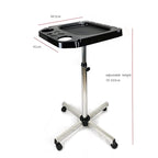 Aluminium Salon Instrument Tray, Height Adjustable Trolley Cart Tray Station on Wheels for Salon Tattoo Spa Beauty Service Holder Tool Storage (Silver,Style 4)