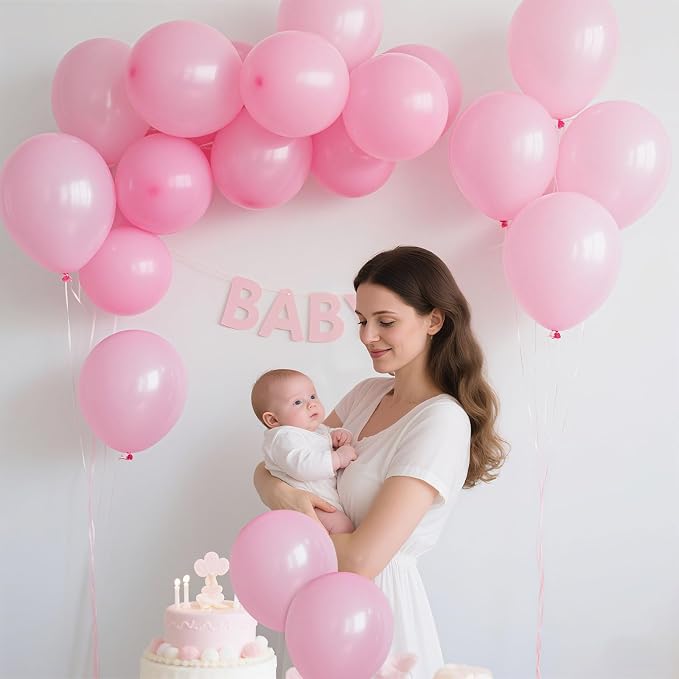 Pink Balloons Pink Birthday Decorations 160 Pack 5 inch Round Gender Reveal - Image 3
