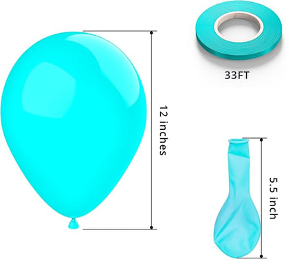 KBZVNAF Teal Latex Party Balloons 50 Pack 12 inch | Turquoise Helium Matte - Image 2