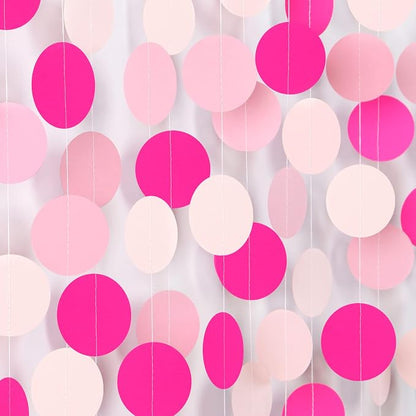 Hot-Pink Party-Decorations Paper-Garland Streamers Banner - 52Ft Galentines by OURUOLA