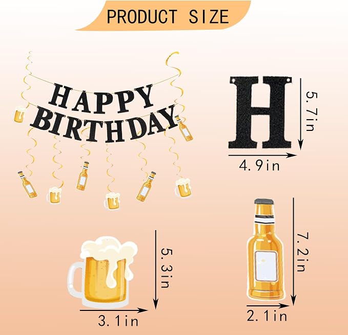 Beer Birthday Banner for Beer Party and Birthday Wedding Party Supplies - Image 2