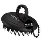 Jupiter Scalp Exfoliator - Scalp Massager Tool for Wet & Dry Hair - Ergonomic Detangler Brush - Dandruff Comb & Scrub to Remove Dandruff & Buildup and Support Circulation - Black