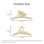 2PCS Gold Butterfly Rhinestone Claw Clips, Bling Butterfly Hair Clips for Women, Large Metal Hair Clips for Thick Hair & Styling