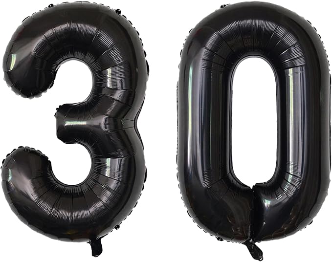 Number Balloons Black Party Balloon by United-UnicornsParty