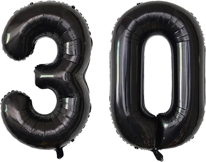 Number Balloons Black Party Balloon by United-UnicornsParty