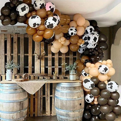Brown Cow Balloons, 12 Inch Dark Brown Coffee Nude Tan Neutral Gold Confetti - Image 5